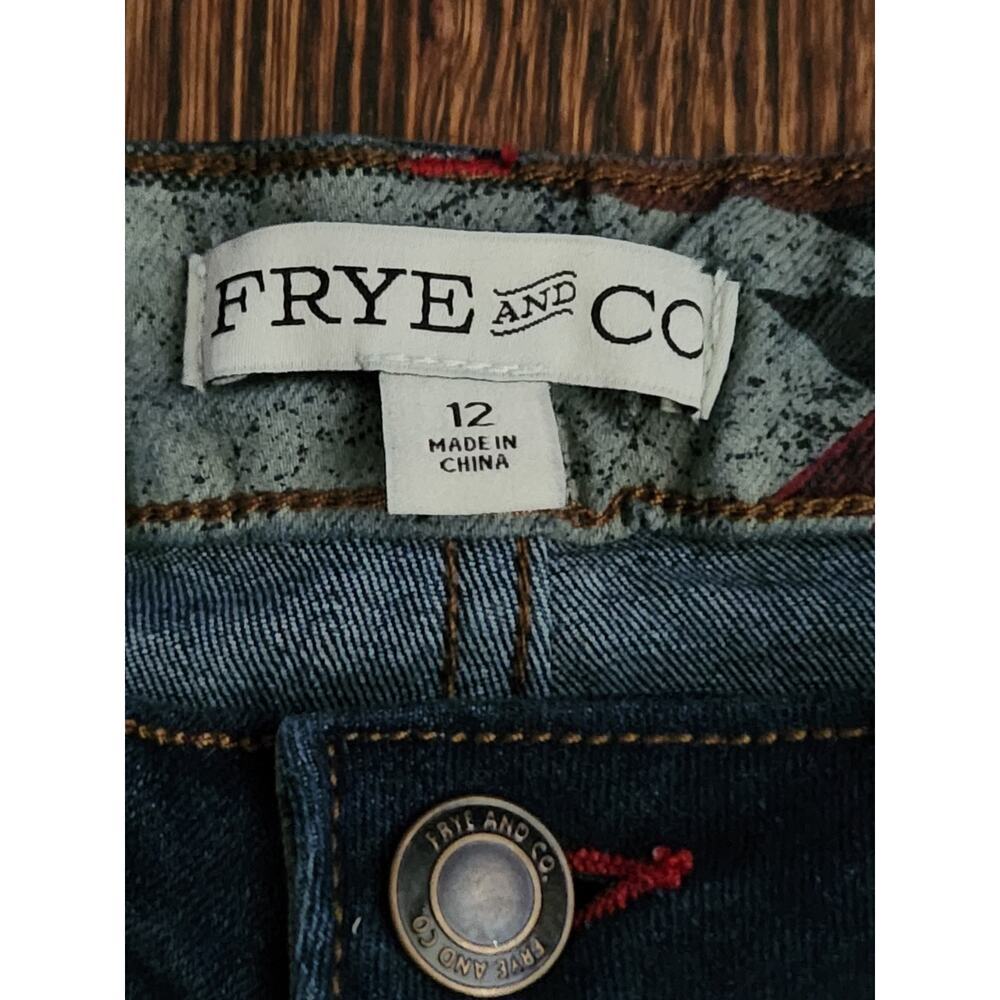 Frye And Co. Jeans Women's Sz 12 32x26*Short Dark Wash Button Fly Bootcut Faded - Picture 5 of 7